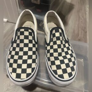 Vans Black and White Checkered Kids Sneakers